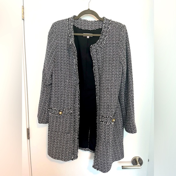 Nanette Lepore Frayed Tweed Jacket - Size L - Picture 2 of 9